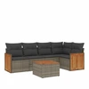 Image de vidaXL Ensemble de salon de jardin 6 pièces avec coussins Gris Poly rotin