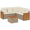 Image de vidaXL Ensemble de salon de jardin 6 pièces avec coussins Beige Poly Rattan