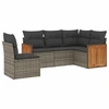 Image de vidaXL Ensemble de salon de jardin 5 pièces avec coussins Gris Poly rotin