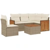 Image de vidaXL Ensemble de salon de jardin 6 pièces avec coussins Beige Poly Rattan