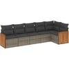 Image de vidaXL Ensemble de salon de jardin 6 pièces avec coussins Gris Poly rotin