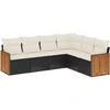 Image de vidaXL Ensemble de salon de jardin 6 pièces avec coussins noir poly rotin