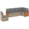 Image de vidaXL Ensemble de salon de jardin 6 pièces avec coussins Beige Poly Rattan