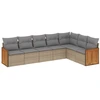 Image de vidaXL Ensemble de salon de jardin 7 pièces avec coussins Beige Poly Rattan