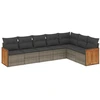Image de vidaXL Ensemble de salon de jardin 7 pièces avec coussins Gris Poly rotin