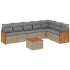 Image de vidaXL Ensemble de jardin canapé 8 pièces avec coussins Beige Poly Rattan