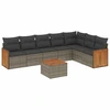 Image de vidaXL Ensemble de jardin canapé 8 pièces avec coussins Gris Poly rotin