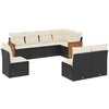 Image de vidaXL Ensemble de jardin canapé 8 pièces avec coussins noir poly rotin