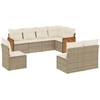 Image de vidaXL Ensemble de jardin canapé 8 pièces avec coussins Beige Poly Rattan