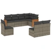 Image de vidaXL Ensemble de jardin canapé 8 pièces avec coussins Gris Poly rotin