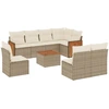 Image de vidaXL Ensemble de salon de jardin 9 pièces avec coussins beige Poly rotin