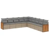 Image de vidaXL Ensemble de salon de jardin 9 pièces avec coussins beige Poly rotin
