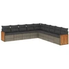 Image de vidaXL Ensemble de salon de jardin 9 pièces avec coussins Gris Poly rotin