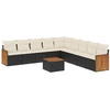 Image de vidaXL Ensemble de 10 canapés de jardin avec coussins noir poly rotin