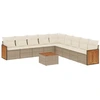 Image de vidaXL Ensemble de salon de jardin 10 pièces avec coussins Beige Poly Rattan