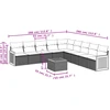 Image de vidaXL Ensemble de salon de jardin 10 pièces avec coussins Gris Poly Rattan
