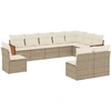Image de vidaXL Ensemble de salon de jardin 10 pièces avec coussins Beige Poly Rattan