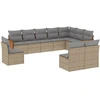 Image de vidaXL Ensemble de salon de jardin 10 pièces avec coussins Beige Poly Rattan
