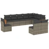 Image de vidaXL Ensemble de salon de jardin 10 pièces avec coussins Gris Poly Rattan