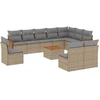 Image de vidaXL Ensemble de salon de jardin 11 pièces avec coussins Beige Poly Rattan