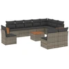 Image de vidaXL Ensemble de salon de jardin 11 pièces avec coussins Gris Poly rotin