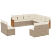 Image de vidaXL Ensemble de salon de jardin 11 pièces avec coussins Beige Poly Rattan