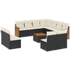 Image de vidaXL Ensemble de 12 canapés de jardin avec coussins noir poly rotin