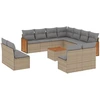 Image de vidaXL Ensemble de 12 canapés de jardin avec coussins Beige Poly Rattan