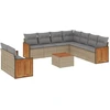Image de vidaXL Ensemble de salon de jardin 10 pièces avec coussins Beige Poly Rattan