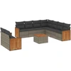 Image de vidaXL Ensemble de salon de jardin 10 pièces avec coussins Gris Poly Rattan