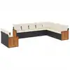 Image de vidaXL Ensemble de 10 canapés de jardin avec coussins noir poly rotin