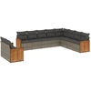 Image de vidaXL Ensemble de salon de jardin 10 pièces avec coussins Gris Poly Rattan
