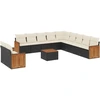 Image de vidaXL Ensemble de 12 canapés de jardin avec coussins noir poly rotin
