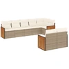 Image de vidaXL Ensemble de jardin canapé 8 pièces avec coussins Beige Poly Rattan