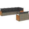 Image de vidaXL Ensemble de jardin canapé 8 pièces avec coussins Gris Poly rotin