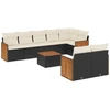 Image de vidaXL Ensemble de salon de jardin 9 pièces avec coussins noir poly rotin