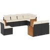Image de vidaXL Ensemble de jardin canapé 8 pièces avec coussins noir poly rotin
