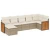 Image de vidaXL Ensemble de salon de jardin 7 pièces avec coussins Beige Poly Rattan