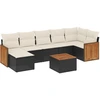 Image de vidaXL Ensemble de jardin canapé 8 pièces avec coussins noir poly rotin