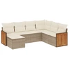 Image de vidaXL Ensemble de salon de jardin 7 pièces avec coussins Beige Poly Rattan