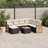 Image de vidaXL Ensemble de jardin canapé 8 pièces avec coussins noir poly rotin