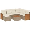 Image de vidaXL Ensemble de jardin canapé 8 pièces avec coussins Beige Poly Rattan