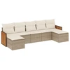 Image de vidaXL Ensemble de salon de jardin 7 pièces avec coussins Beige Poly Rattan
