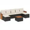 Image de vidaXL Ensemble de jardin canapé 8 pièces avec coussins noir poly rotin