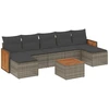 Image de vidaXL Ensemble de jardin canapé 8 pièces avec coussins Gris Poly rotin