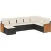 Image de vidaXL Ensemble de jardin canapé 8 pièces avec coussins noir poly rotin