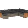 Image de vidaXL Ensemble de jardin canapé 8 pièces avec coussins Gris Poly rotin