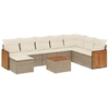 Image de vidaXL Ensemble de salon de jardin 9 pièces avec coussins beige Poly rotin