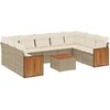 Image de vidaXL Ensemble de salon de jardin 10 pièces avec coussins Beige Poly Rattan