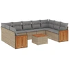 Image de vidaXL Ensemble de salon de jardin 10 pièces avec coussins Beige Poly Rattan